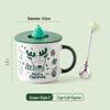 Personalized Christmas Ceramic Mug with Lid and Spoon - Creative Cartoon Design, Perfect for Halloween Gifts