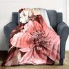 1Pc Floral Romance Pink White Blanket Soft And Comfortable Casual Warm Camping Travel Christmas Halloween Xmas Gift M9247