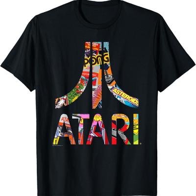 Ripple Junction X ATARI Classic Video Game Logo Montage T-Shirt