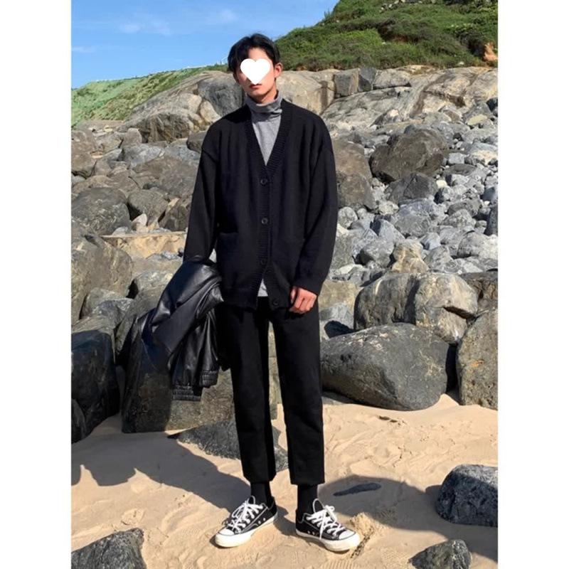 Collar Cardigan Sweater Men's Autumn and Winter Japanese Jacket Casual Jacket