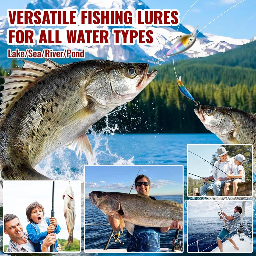 Fishing Advent Calendar 2025,24 Days Fishing Lure Advent Calendar Christmas Countdown Gift Advent Calendars Gifts for Adult Men Teen Boys