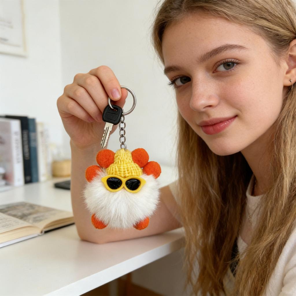 Fuzzy Spherical Keychains, Fuzzy Bag Pendants, Cute Pendants