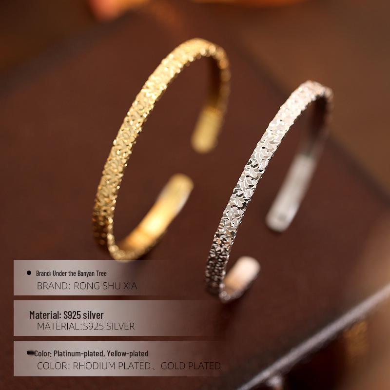 Banyan Tree S925 Silver Flashing Ice Women's Luxury Adjustable Bracelet