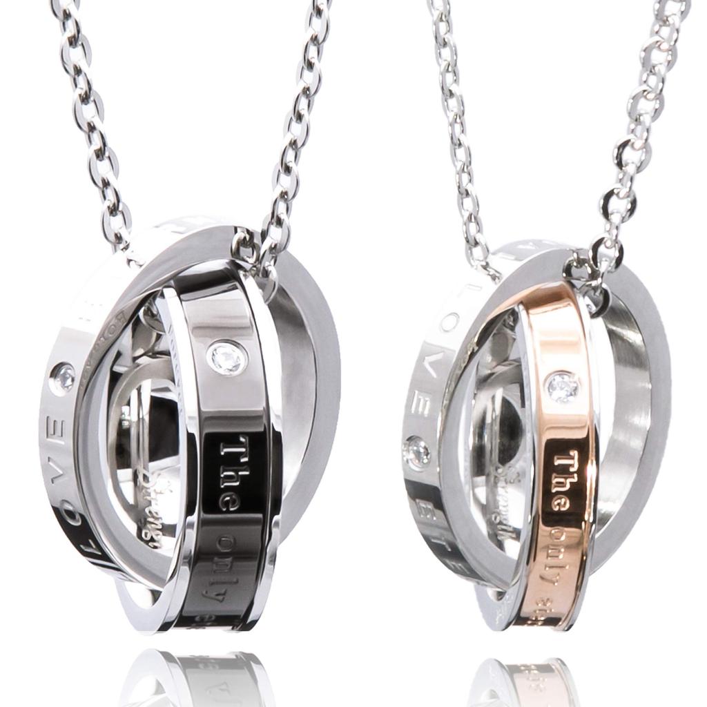 Párový náhrdelník Dárek pro pár Šperky z nerezové oceli Náhrdelník [gratulace] Pánský Dámský BR-J001 (Párový náhrdelník)