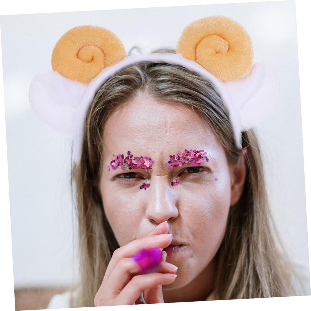[FOMIYES] 3 Cute Goat Ear Headbands, Plush Sheep Horn Headbands for Birthday Parties and Halloween, Suitable for Kids and Adults, Fashionable and