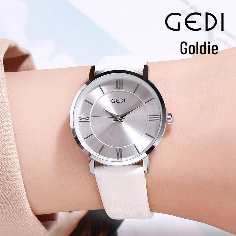 GEDI Roman Numeral Casual Women's Watch - Fashionable Retro Style, Versatile for Student Trends.