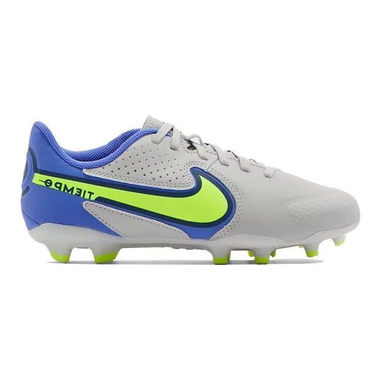 Nike Tiempo Legend 9 Academy FG MG Comfortable Versatile Shock Absorption Low Top Kids Soccer Shoes Kids Soccer Shoes Gray Blue DA1333-075