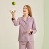 Baumwolle Damen Pyjama Set Herbst Langarm Nachtwäsche Hauskleidung Lässig Einfarbig Damen Cardigan Hose Zweiteilige Schlafbekleidung
