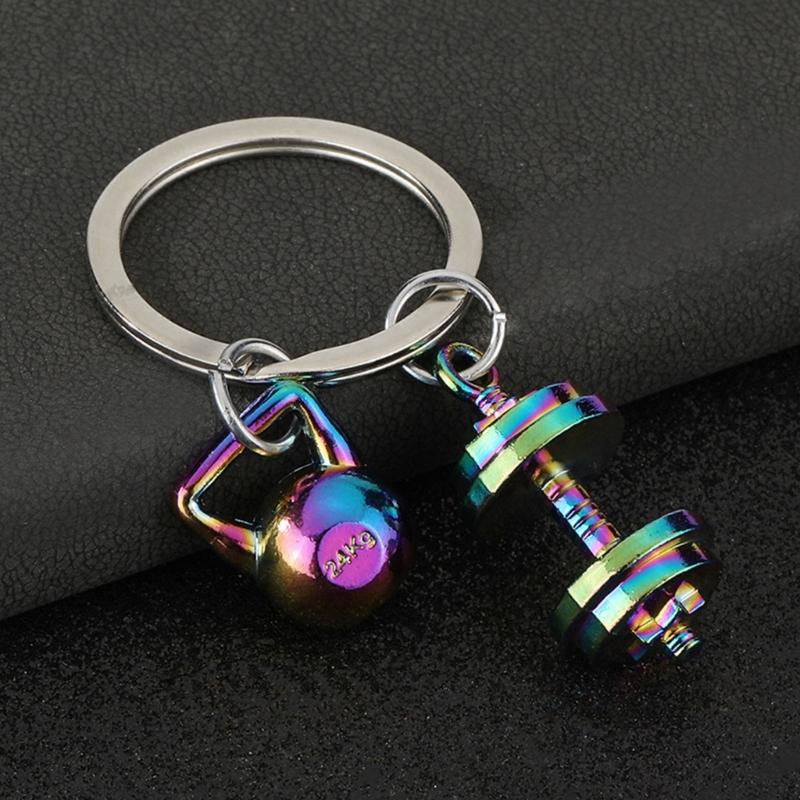 Trendy Workout Inspired Keychain Zinc Alloy Dumbbell Charm For Active Individuals Unique Fitness Gift Choice