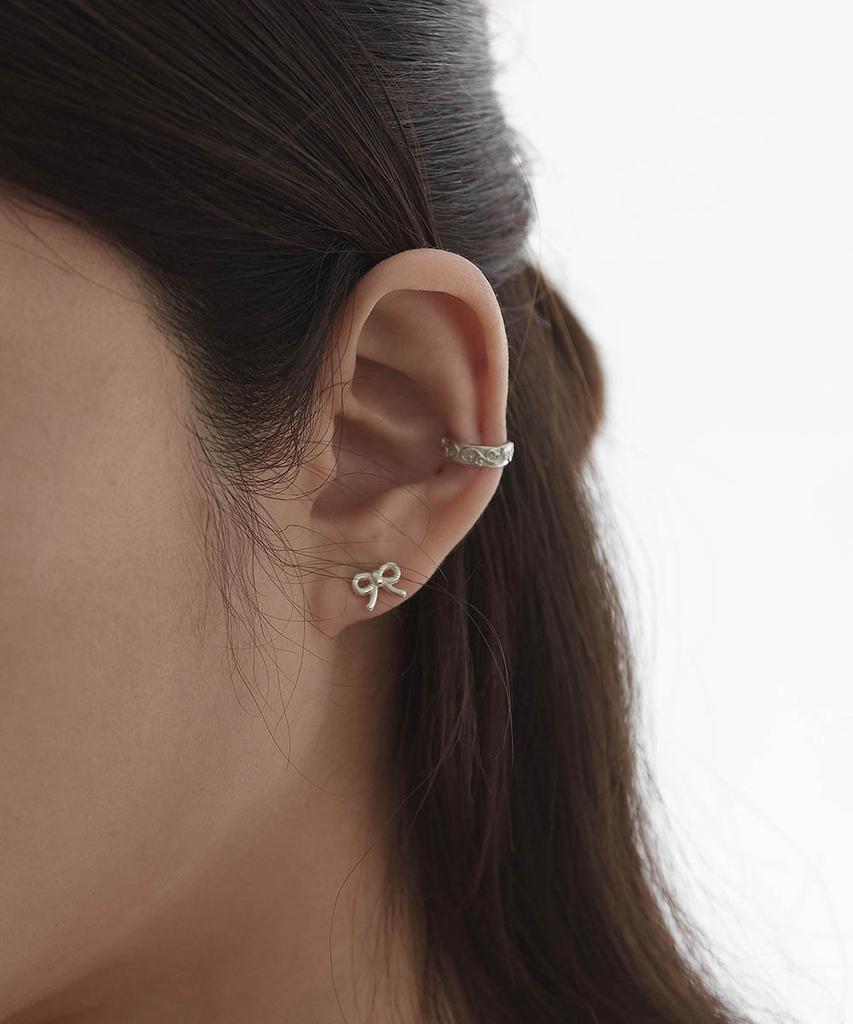 Lovetrix Silver 925 Mini Ribbon Earring