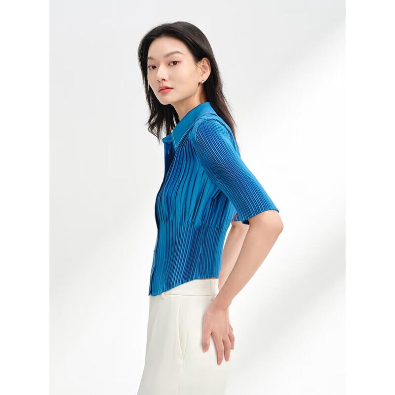 EP YAYING Women s Pleated Cropped Blouse XXL