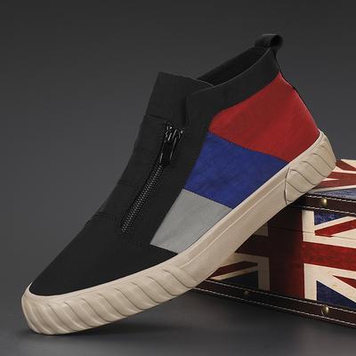 Holfredterse 5 Colour Autumn Men Lightweight Casual Flat Canvas Shoes Zip Slip On Espadrilles Ankle Shoes Outdoors Spring 20858