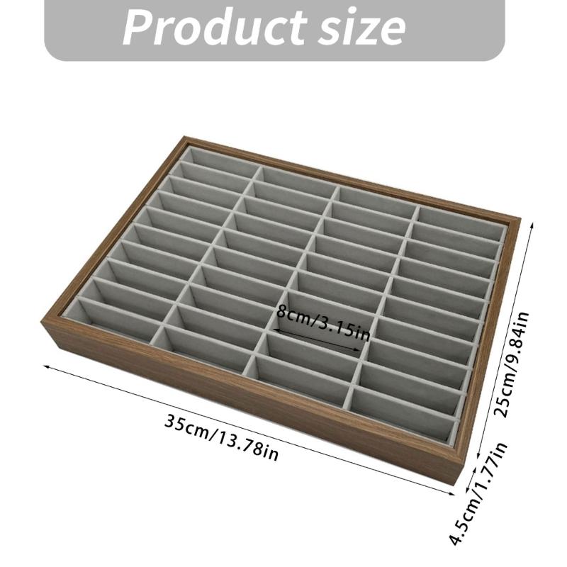 40 Slot Wooden Bracelet Display Tray Elegant Jewelry Organizers Jewelry Showing Stand for Boutique and Home Decorating