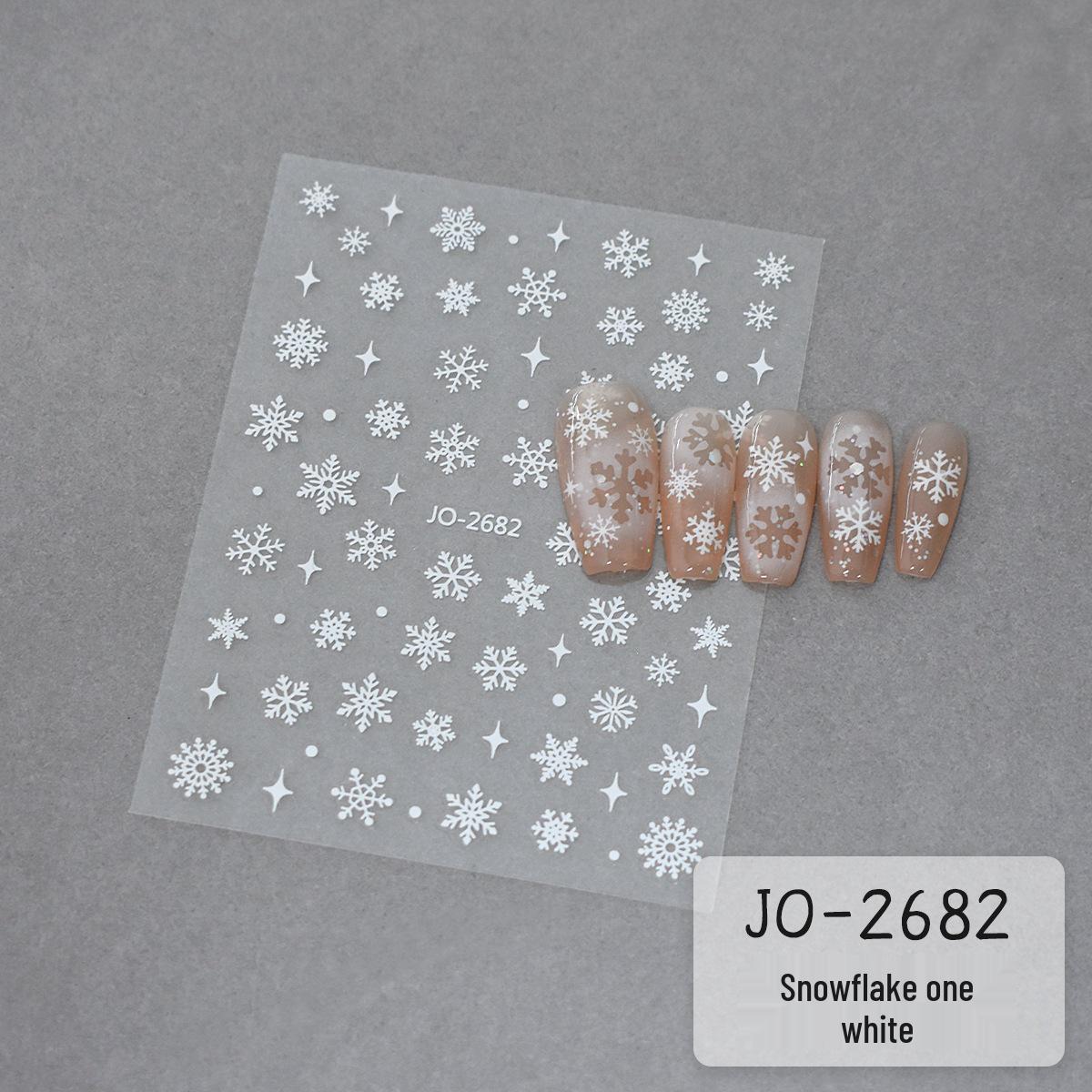 3D Laser Snowflake Nail Art Stickers - French Christmas Nail Decals
