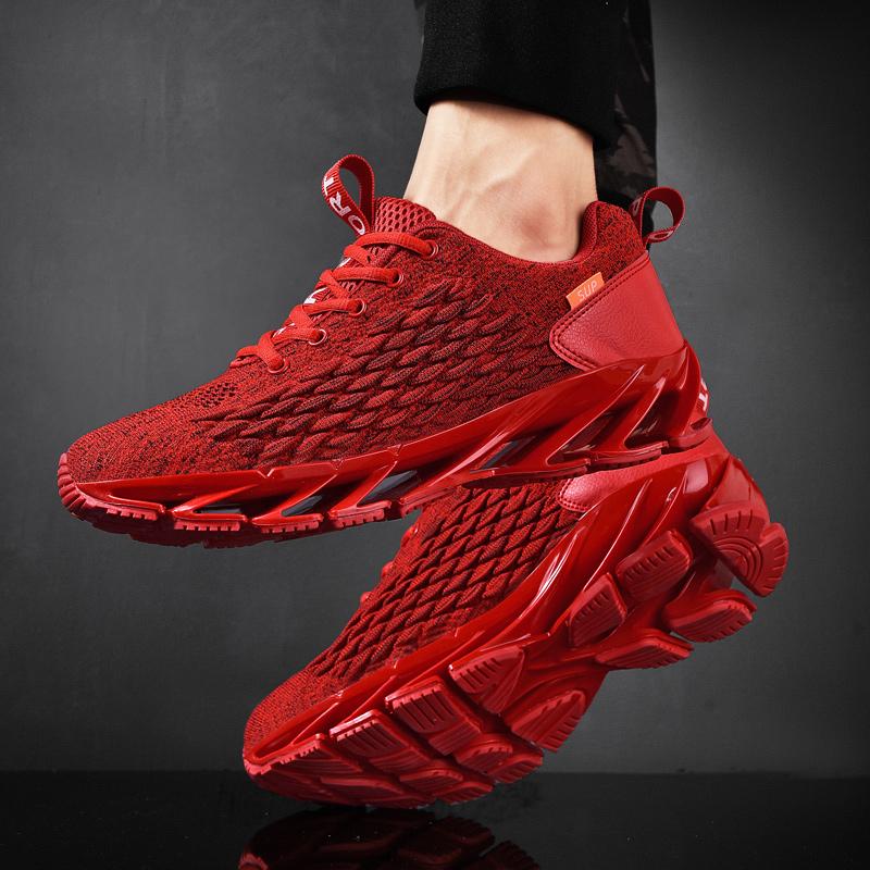 Men Women Fashion Blade Shoes Knitted Mesh Sneakers Light Breathable Casual Sneakers for Running Outdoor Sports Shoes