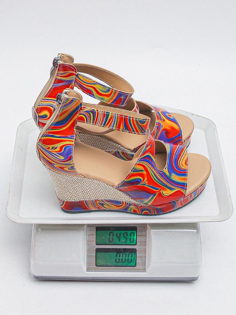 Klínové podpatky Boty s otevřenou špičkou Dámské sandály Sandály na silné podrážce