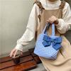 11 New Fresh Plaid Bow Hand Carry Bento Bag Cute Girl Student Tote Bag