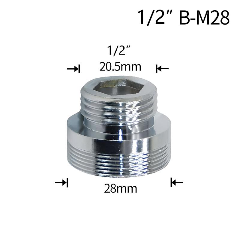Tap Extension Connector 1/2 To M16 M18 M20 M22 M24 M28 Thread Connector For Faucet Water Heating Install Shower Accessories