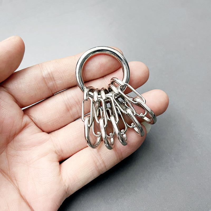 Metall-O-Ringe Federstege plus 5 Stück Hakenverschlüsse für Langlebige Karabiner Schlüsselanhänger Clips für unterwegs