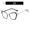 Fashion  Cat Eye Square Large Frame Eye Protection Splicing Color Ladies Anti-Blu-Ray Optical Frame Gafas Hombre