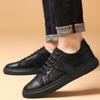 Fashion Classic Brand New Men's Leather Casual Shoes Thick Soled Wear-resistant Business Work Shoes Retro Black Men's Oxford Shoes