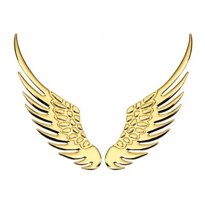 1 Pair Motorcycle Car Body Sticker 3D Eagle Angel Wings Badge Style Metal Aluminum Decals Silver/Gold Auto Exterior Accessories
