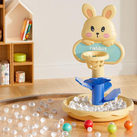 Kids Ball Shoot Track Toy 45753 Layers Cartoon Rabbit Rolling Ball Tower
