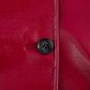 2025 Spring New Women's Fashion Red Bright Leather Long Sleeve Collar Jacket