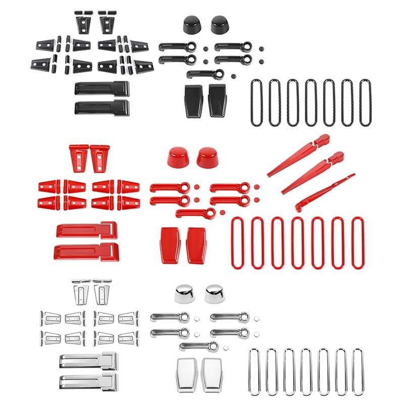  ABS Engine Hood Air Intake Decoration Door Handle Shell Cover Tailgate Glass Hinge Stickers For Jeep Wrangler JK 2007-2017 Interior Accessories