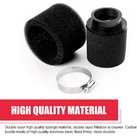 2 PCS Motorcycle Air Filter, Elbow Straight Sponge Air Filter, Repair Replacement Conversion Accessories, Fits for Most 50cc-300cc Motorcycles