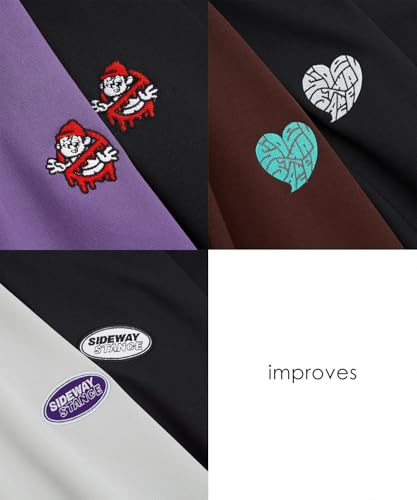 [IMPROVES] [SIDEWAYSTANCE] Embroidered One-Point Line Jersey Long Sleeve Half-Zip Jacket