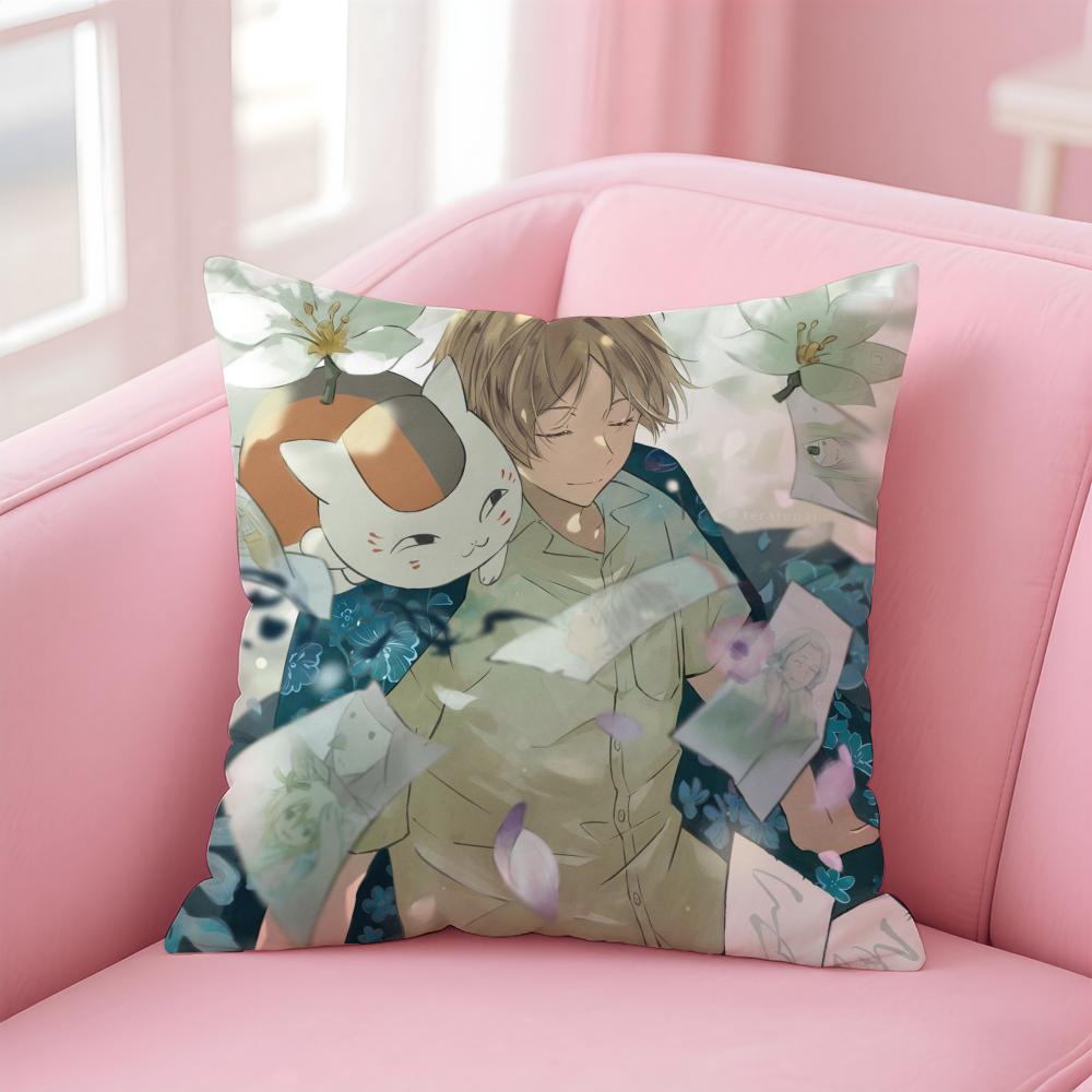 N-Natsume'S Bo-Ok Of Friends Anime Cushion Cover Pillowcase Short Plush Invisible Zipper Room Sofa Cushion Cover