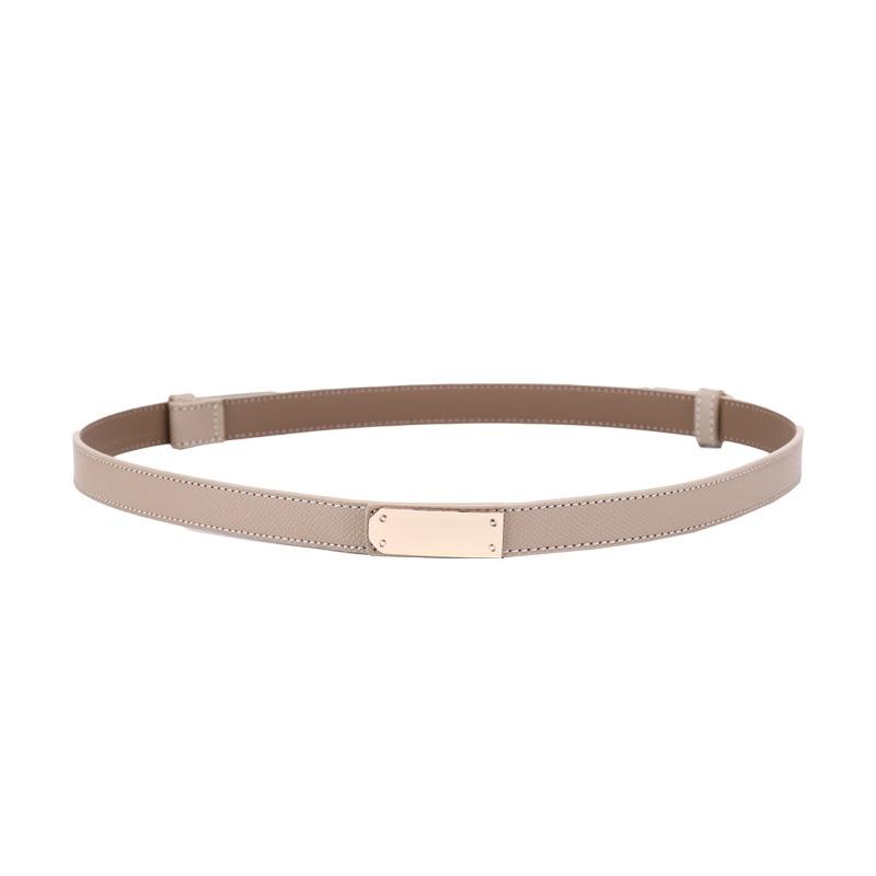 Ladies Belt Double-Sided Leather High-Quality Lock Buckle Waist Thin Belt With Dress Decorative Cowhide Belt Women