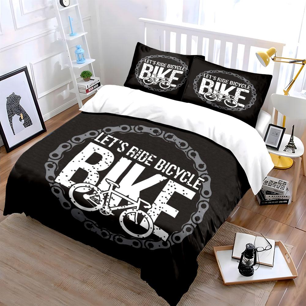 Bicycle chain and text. Bedding sets Duvet cover sets Duvet covers Pillowcases(1*Duvet Cover 2*Pillowcases without duvet insert)