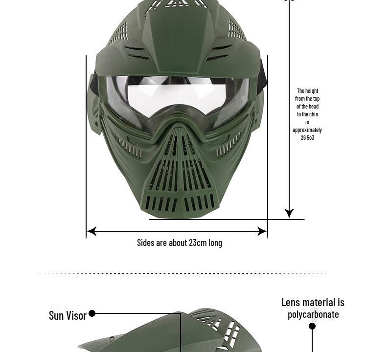 Tactical Dog Mask with Sports Lens and Nylon Protection