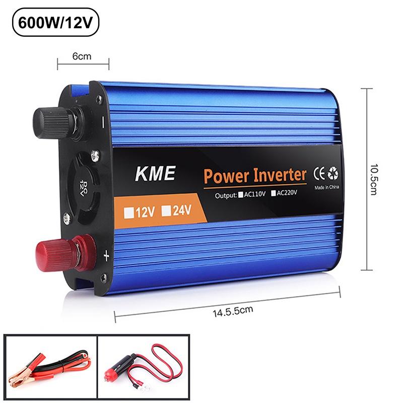 

Инвертор мощности Автомобильный инвертор Солнечный инвертор DC12V/24V/48V/60V в AC 220V LED Интеллектуальный цифровой чистый синусоидальный сигнал 600W-12V