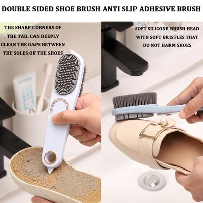 Multifunctional Double-sided Shoe Brush Silicone Soft Brush Powerful Decontamination Cleaning Brush Shoe Cleaner Kit