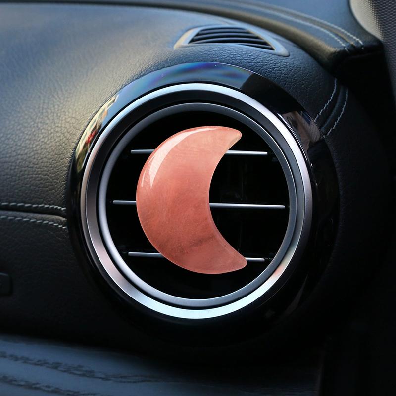 Crystal Moon Car Air Freshener Perfume Clip Women Pink Moon Interior Decoration Auto Air Conditioner Outlet Fragrance Diffuser