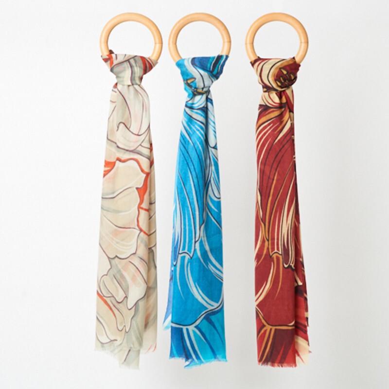 

WENSLI Women s Peony Love Silk Velvet Shawl Scarf 200*70cm