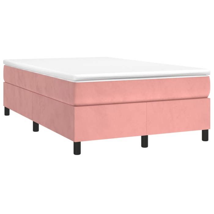 Maison Exclusive - Sommier à lattes de lit avec matelas rose 120x190 cm velours