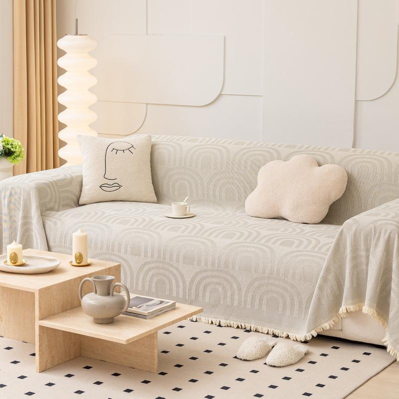 

Весеннее жаккардовое полотенце для дивана, высококачественное нескользящее двустороннее полотенце для подушки, простое современное полотенце 180*130