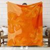 1 Stück Extra Große Flanelldecke - Schwer  Weiche & Atmungsaktive Polyester-Tagesdecke, Zeitgenössische Orange- und Pfirsichfarbene Bettwäsche