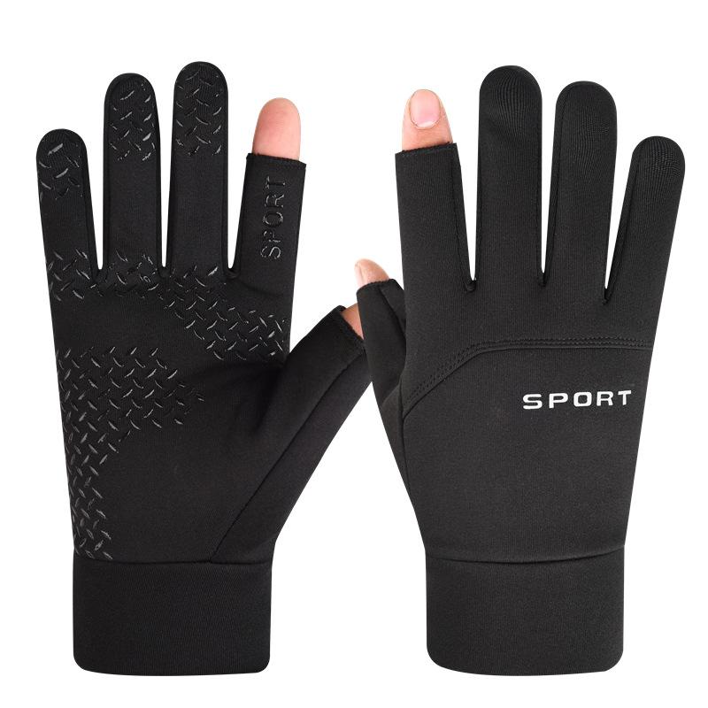 Outdoor warm waterproof gloves, cold-proof and non-slip touchscreen gloves, men's and women's cycling sports, velvet mountaineering and skiing