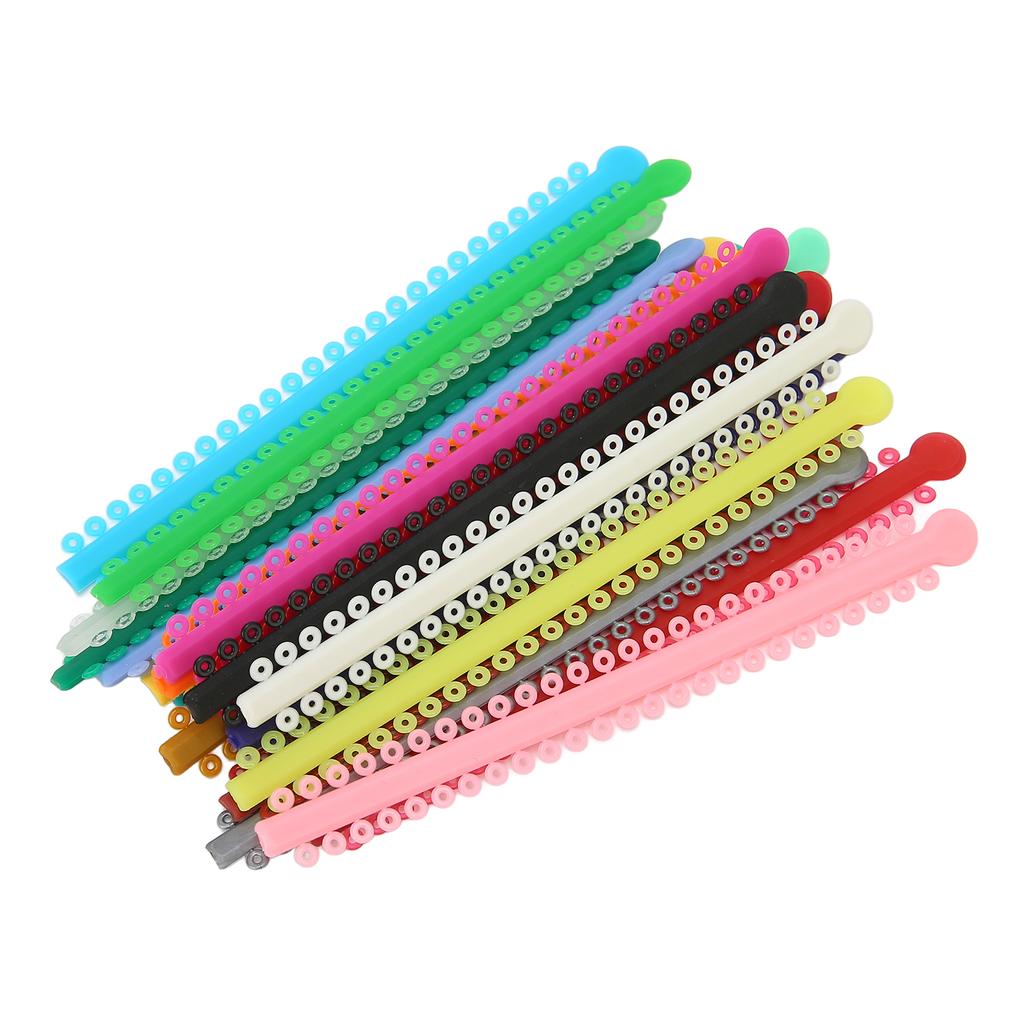 20 Strips Orthodontic Ligature Tie PU Elastic Multi Color Orthodontic Ligature Ring Accessory
