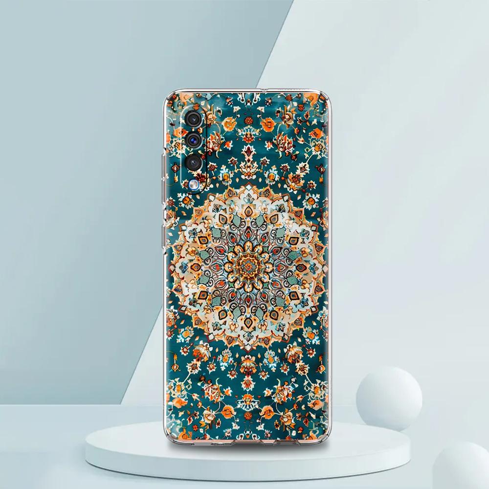 

Transparent Phone Case for Samsung Galaxy A16 A14 A12 A22 A24 A42 A06 A20 A30 A40 Soft TPU Cover Persian Carpet Floral Pattern Samsung A04