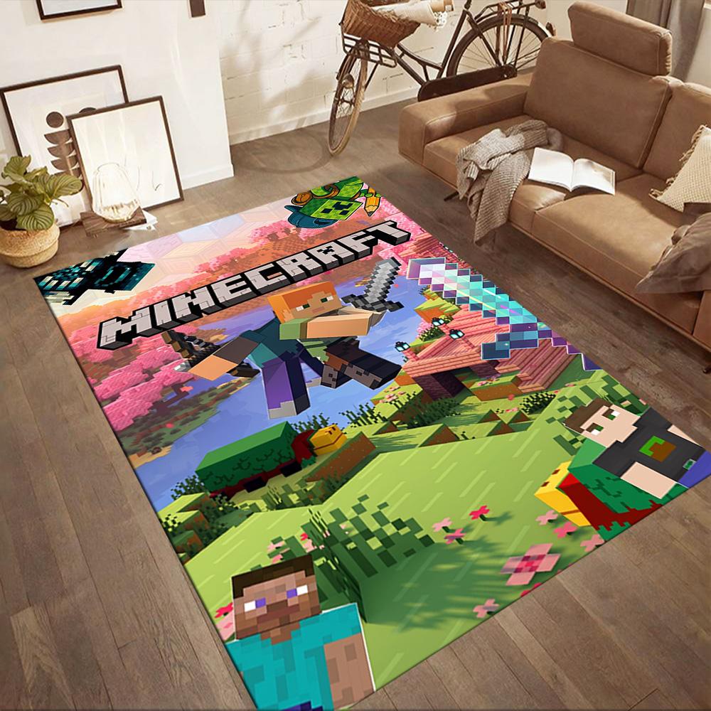 Minecraft 126 Carpet Design for Kitchen Outdoor Game Room Living Rooms Antislip Carpet Office home decor Perfect Gift for Women/Men