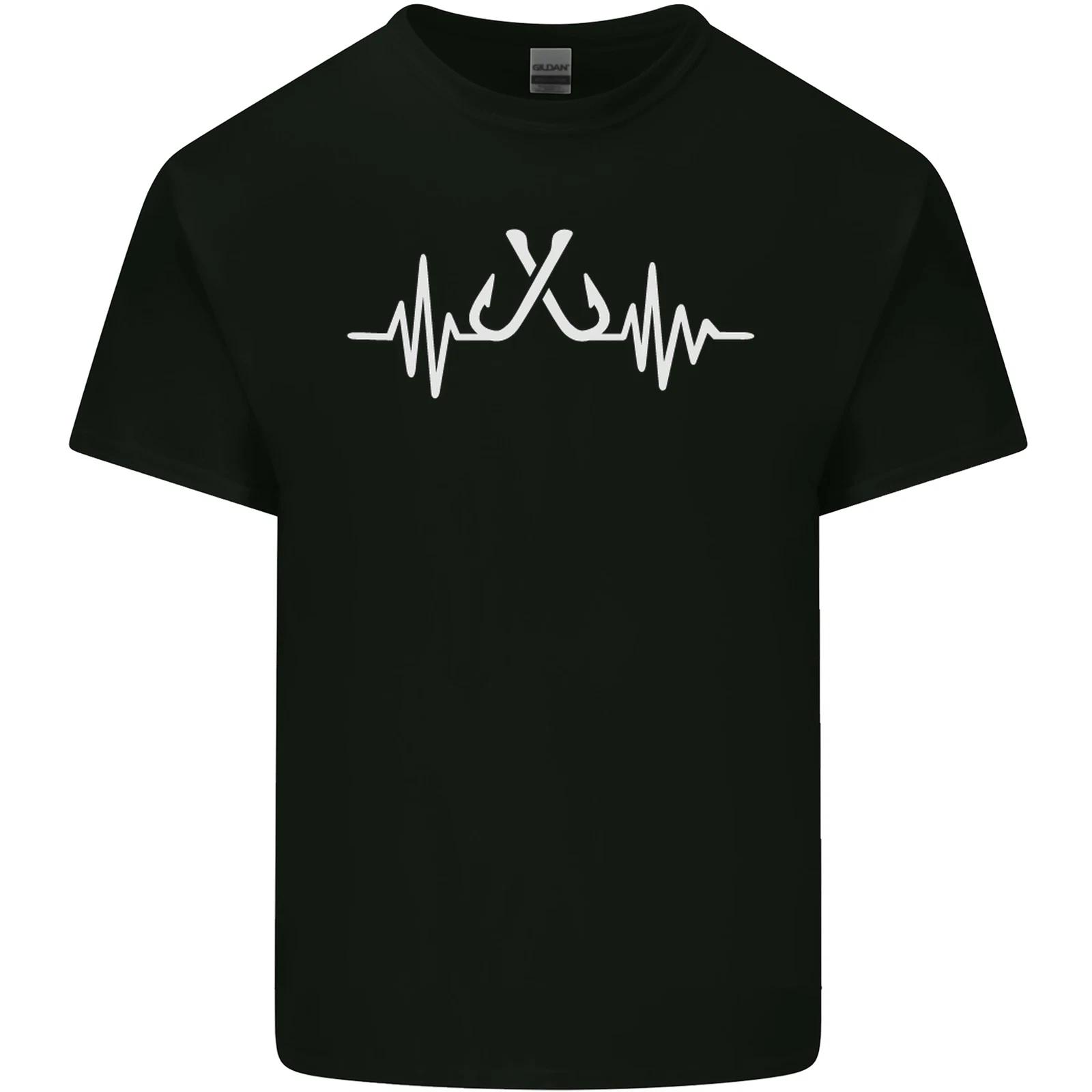 Pulse Fishing Funny Fisherman ECG Kids T-Shirt Childrens L
