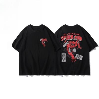 Camiseta de Manga Corta Original de Spider-Man Dibujos Animados Anime Spider-Man Volador Tendencia Callejera Americana Hip Hop para Hombre y Mujer