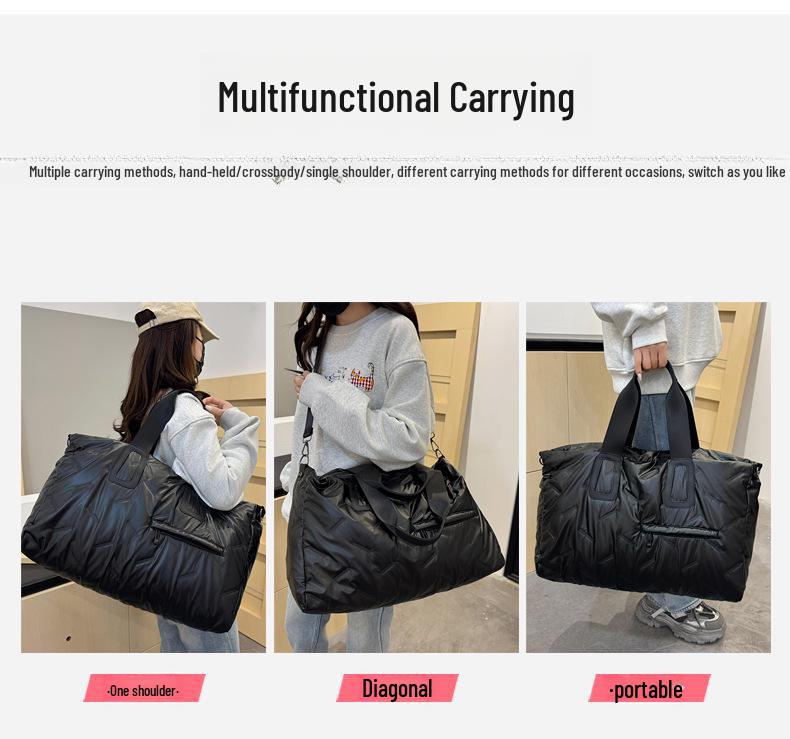 Dámská lehká velkokapacitní cestovní taška – na jedno rameno, do posilovny a bavlněná příruční taška