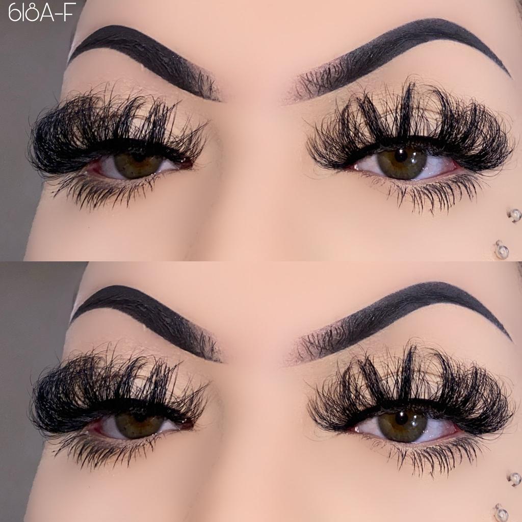 Russian 25MM Fluffy Lashes D Curl Mink Lashes Long Thick Natural False Eyelashes Wholesale Lashes Vendors Makeup Mink Eyelashes